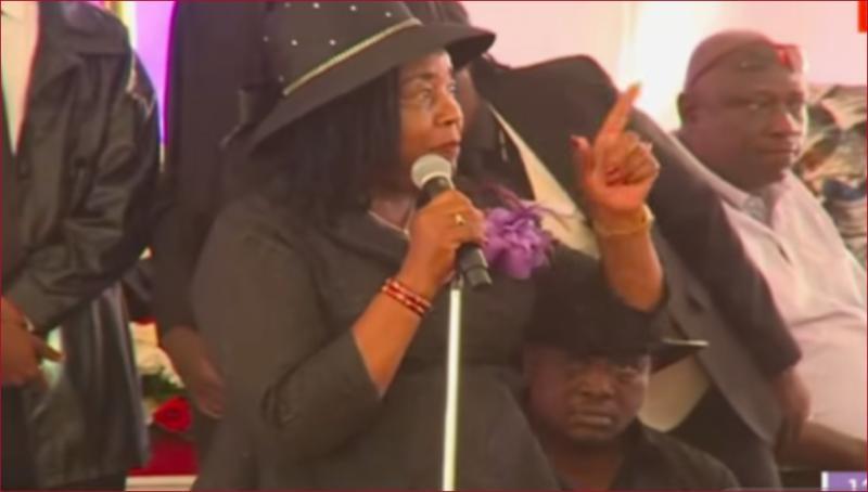 Mama Ida Odinga lost her calm after mourners disrupted the funeral of her sister-in-law in Bondo.